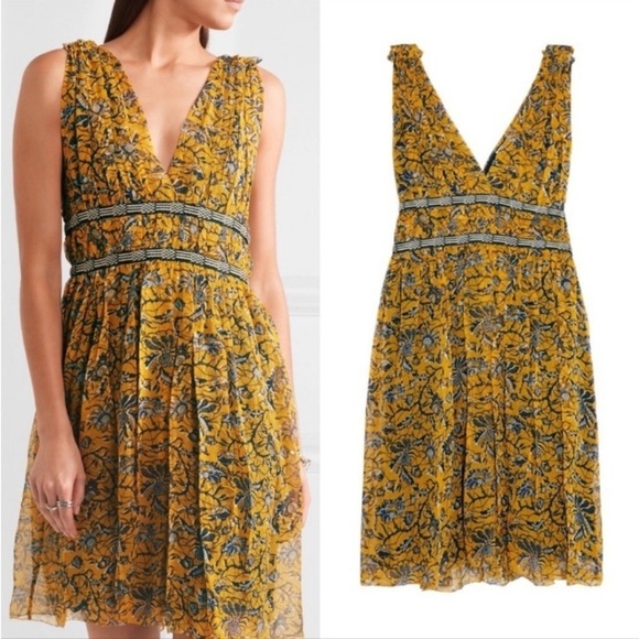 Isabel Marant Etoile Balzan Floral Silk Dress 42 XL Romantic Feminine Designer - Picture 1 of 16